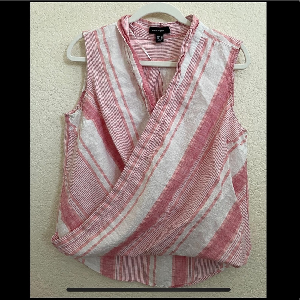 Pink stripe wrap tank